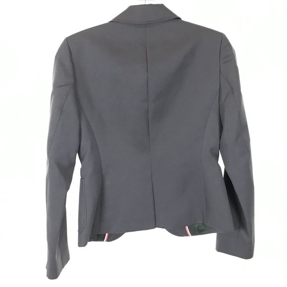 Womens Petite Size 0 0P J. Crew Gray Pure Wool Notched Lapel Blazer Jacket - Picture 3 of 3